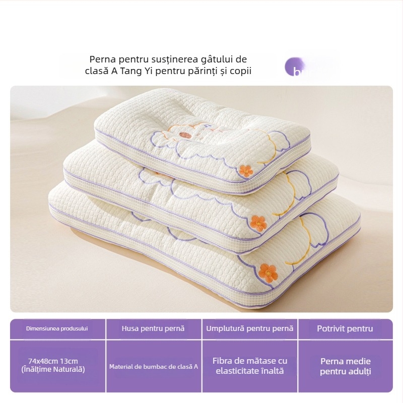 Pernă cervicală pentru copii - dreptunghiulară, umplutură din fibre de poliester, husă poliester, pentru copii, greutate 0,55–1,0 kg