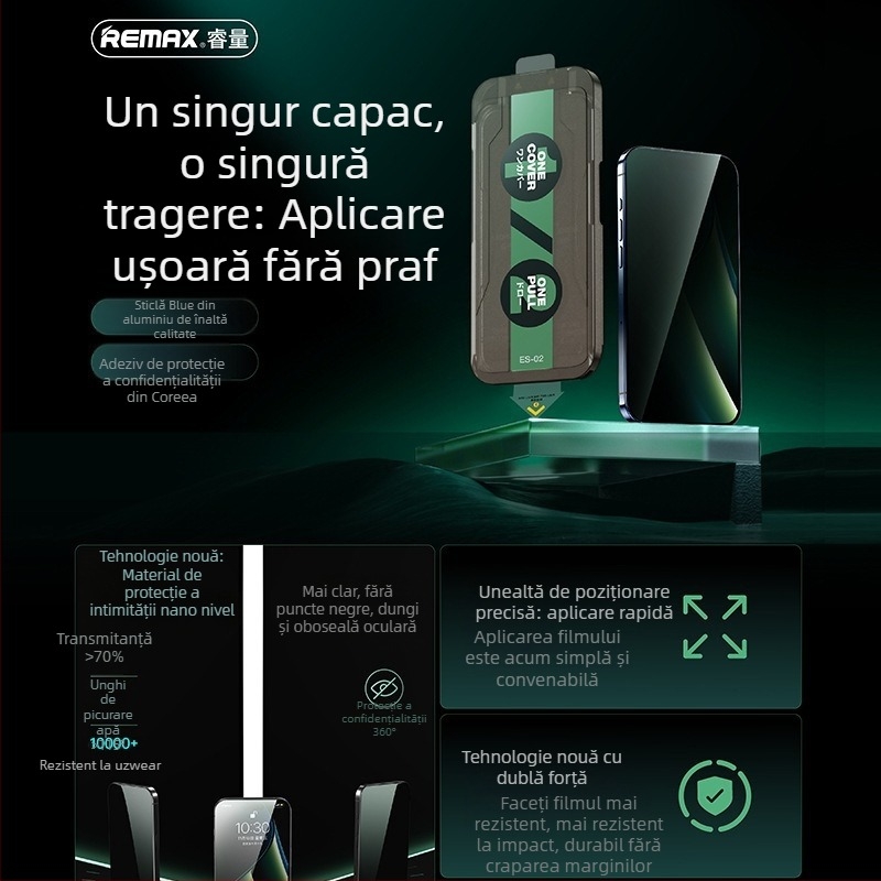 Remax protector de ecran din sticlă temperată, tip frontal, Es-01/Es-02, HD, pentru iPhone