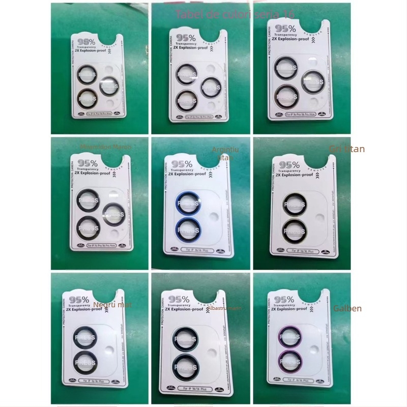 Protecție de lentilă din sticlă temperată pentru iPhone 11–14 Pro/Max (HD, rezistent la explozie, rezistent la praf, anti-amprentă, anti-cădere)