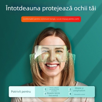 Protecție ecran din sticlă temperată pentru ecranul frontal iPhone 14, iPhone 14 Pro, iPhone 14 Pro Max și iPhone 13 Pro Max — Claritate HD, Anti-amprente, Anti-lumină albastră, Auto-reparare