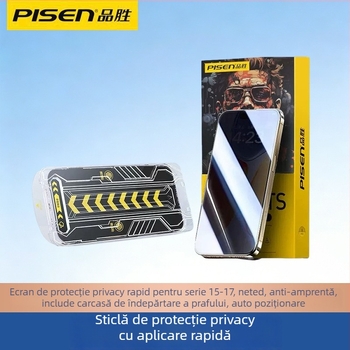 Pingsheng Protecție ecran din sticlă temperată anti-spion pentru iPhone 15–17 – HD, ecran complet