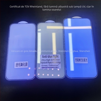 Amy Shield Protecție ecran din sticlă temperată pentru seria iPhone 12–14 — claritate HD, anti-amprentă, anti-lumină albastră