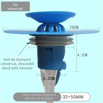 Dop de canalizare pentru chiuvetă și podea cu protecție împotriva insectelor, a mirosurilor și revărsării | nucleu din silicon, materiale TPR/PP/ABS, marca Shengrong