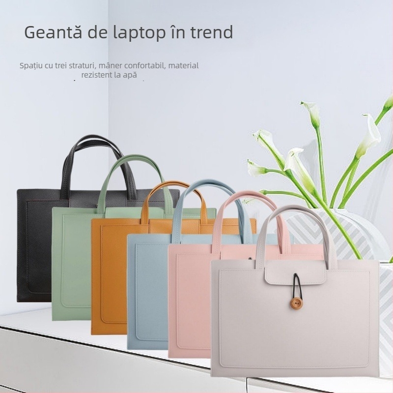 Geantă pentru laptop cu stil urban simplu, căptușeală din poliester, lansare primăvara 2025, compatibilă cu Lenovo, Xiaomi, Huawei MateBook 14, Apple MacBook și Xiaoxin