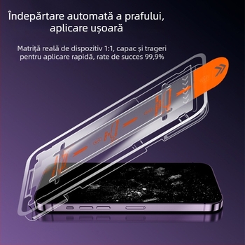 Protecție ecran din sticlă temperată pentru iPhone 14 Pro Max — claritate HD, rezistent la șocuri, praf, anti-amprentare, protecție a intimității