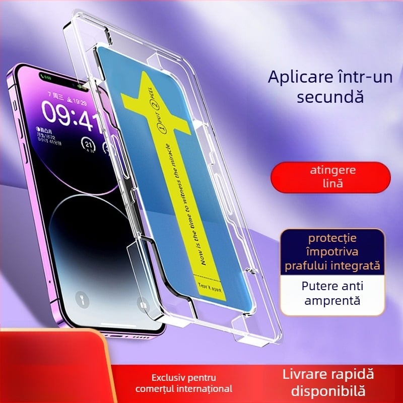 Protecție ecran din sticlă temperată pentru iPhone 14 Pro Max — claritate HD, rezistent la șocuri, praf, anti-amprentare, protecție a intimității