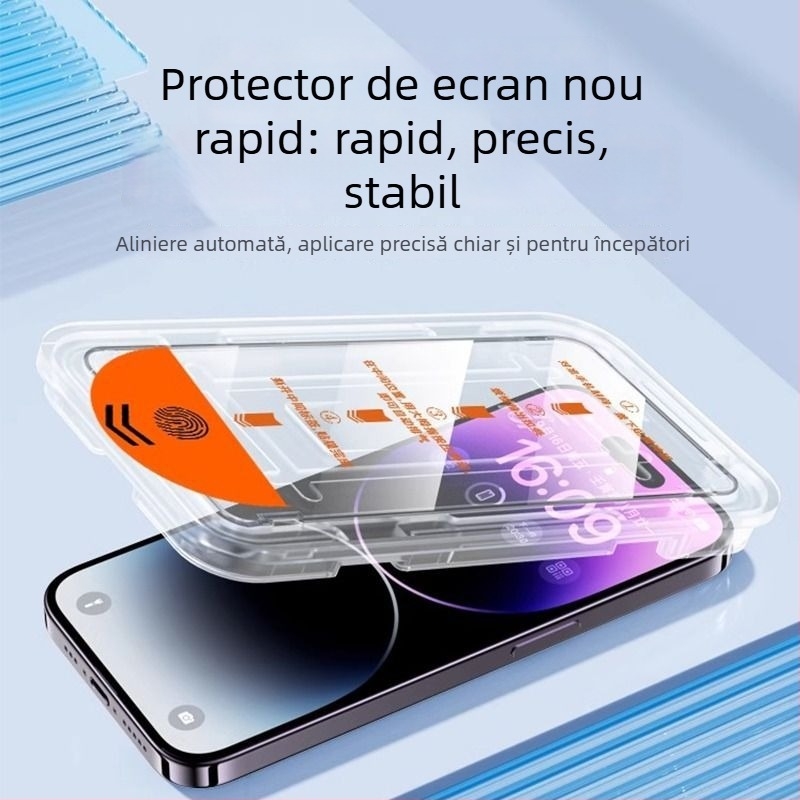Protecție ecran din sticlă temperată pentru iPhone 14 Pro Max — claritate HD, rezistent la șocuri, praf, anti-amprentare, protecție a intimității