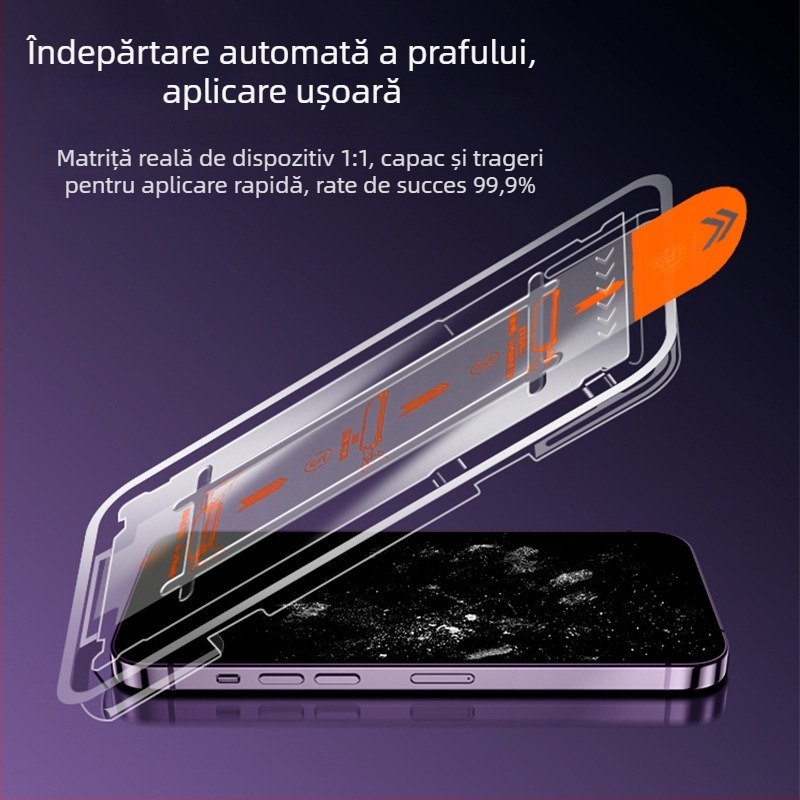Protecție ecran din sticlă temperată pentru iPhone 14 Pro Max — claritate HD, rezistent la șocuri, praf, anti-amprentare, protecție a intimității