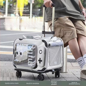 Transport pentru animale de companie din PVC, cu duritate medie, capacitate 10 kg pentru pisici / 7,5 kg pentru câini