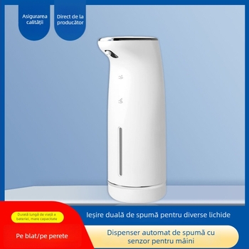 Dispenser de dezinfectant cu spumă pentru mâini, senzor automat, montaj pe perete, fără atingere, PC+ABS, 315 g, design modern minimalist