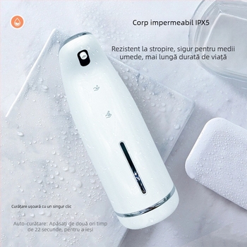 Dispenser de dezinfectant cu spumă pentru mâini, senzor automat, montaj pe perete, fără atingere, PC+ABS, 315 g, design modern minimalist