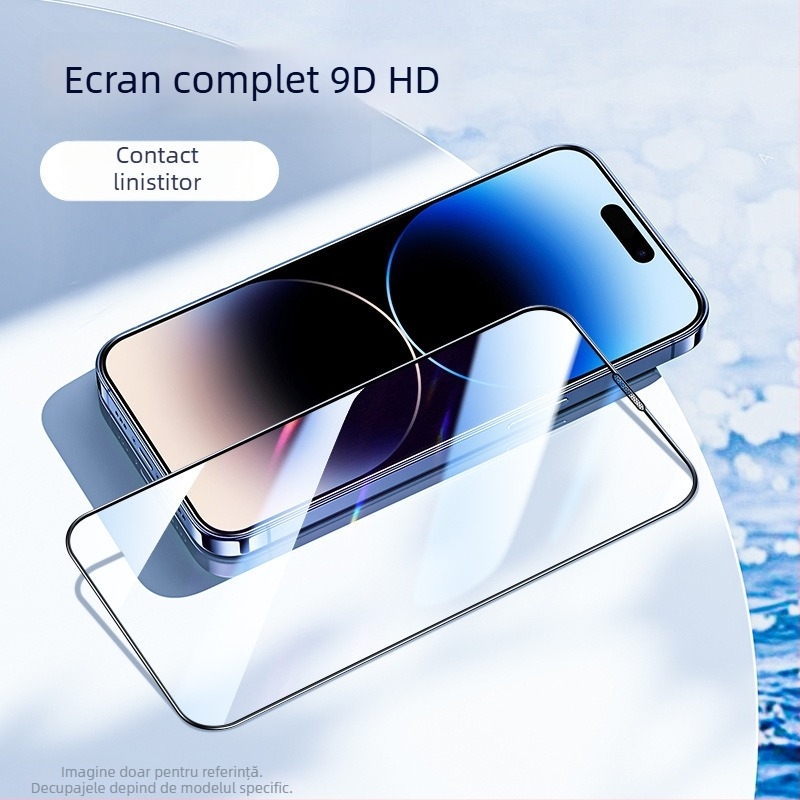 Protecție ecran din sticlă temperată pentru ecranul frontal – HD, antiamprente, acoperire parțială, compatibil cu Apple