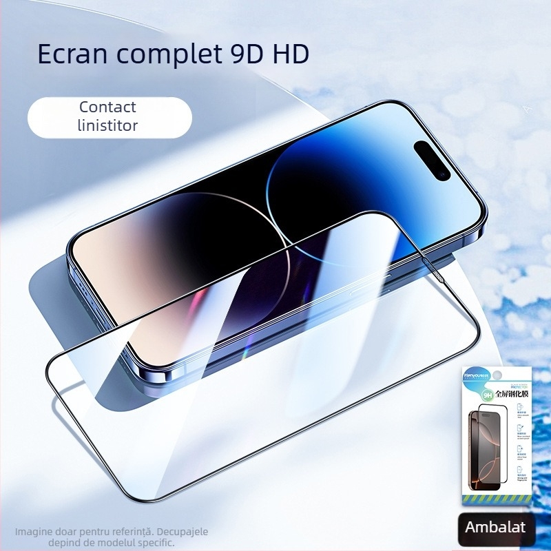 Protecție ecran din sticlă temperată pentru ecranul frontal – HD, antiamprente, acoperire parțială, compatibil cu Apple