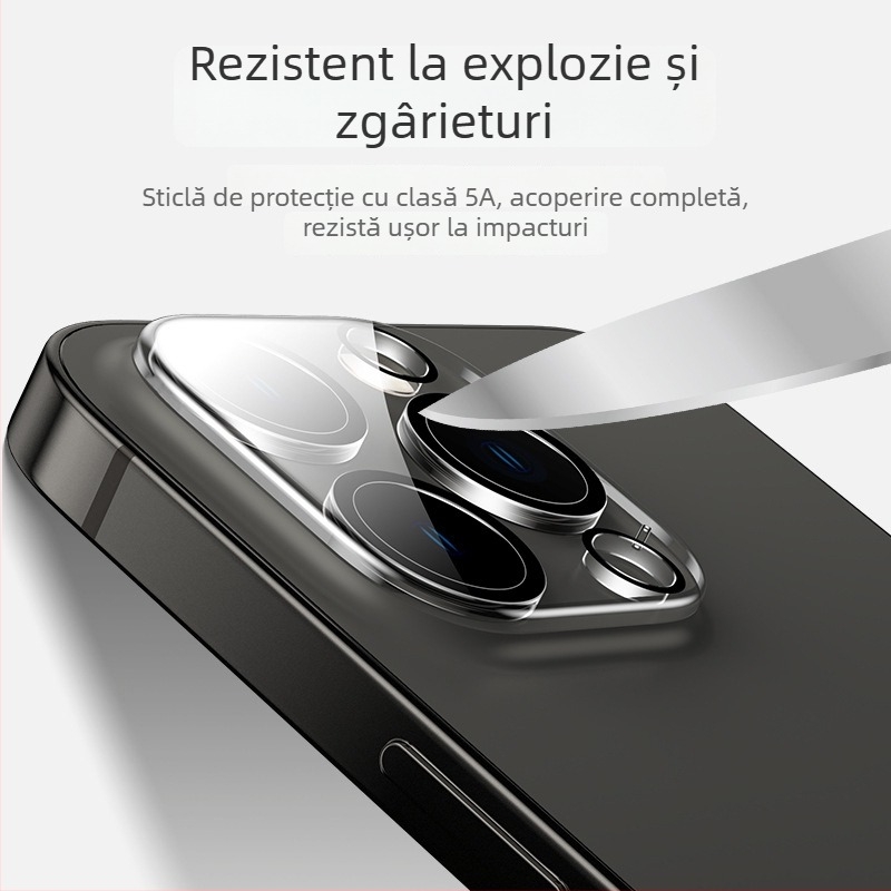 Protector pentru camera din spate a iPhone — Brand YOT, Sticlă temperată, Acoperire totală, Compatibil cu iPhone 12, 14, 13