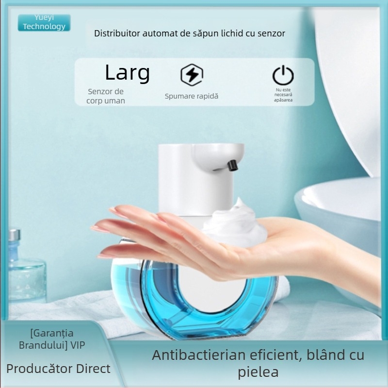 Dispenser automat de săpun cu senzor, montat pe perete, săpun spumă pentru baie, design modern