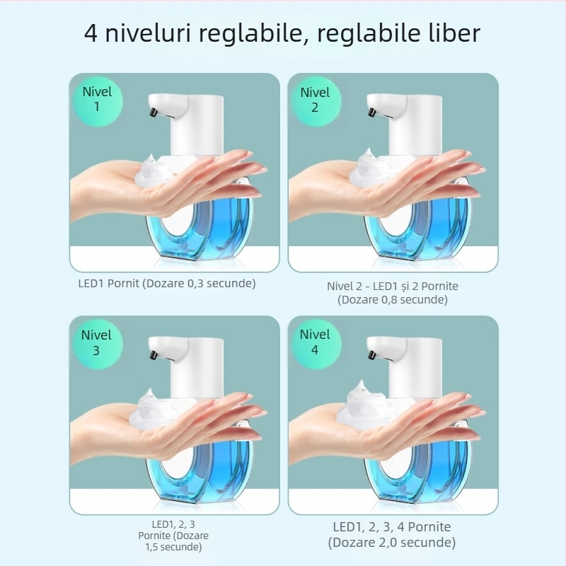 Dispenser automat de săpun cu senzor, montat pe perete, săpun spumă pentru baie, design modern
