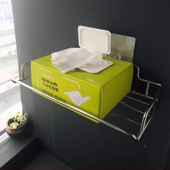 New Town Suport de perete pentru hârtie igienică din oțel inoxidabil, format pătrat, finisaj polizat, stil lux ușor, montaj fără găuri