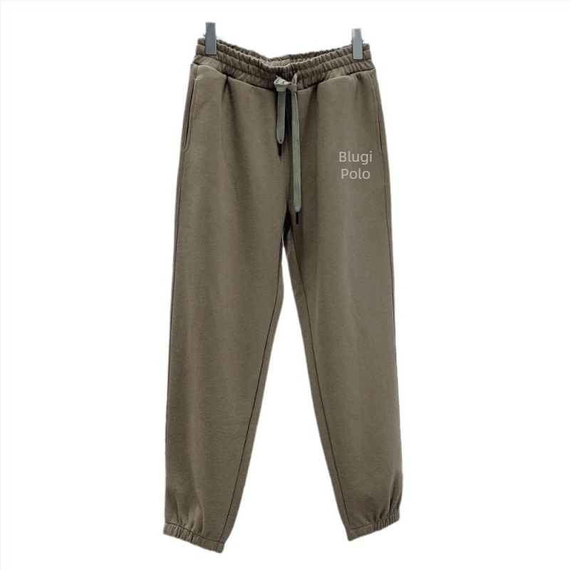 Pantaloni trening din bumbac lejeri, cu broderie ponei, talie medie-înaltă, microelasticitate, croială dreaptă, 95% bumbac, 320 g