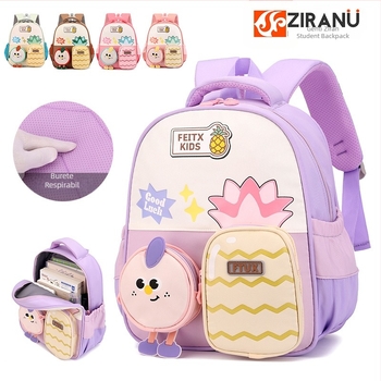 Rucsac pentru grădiniță, ușor, unisex, din poliester, cu bretele cu pernă de aer și imprimeu desen animat