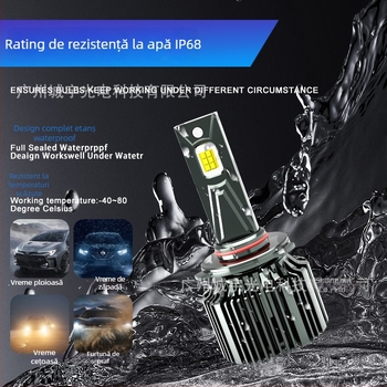 Becuri LED pentru faruri, compatibile H1/H4/H7/H11/9005/9006/9012, 130W/pair, 12V, IP68, 50000h durată de viață, 5000–11000 lm