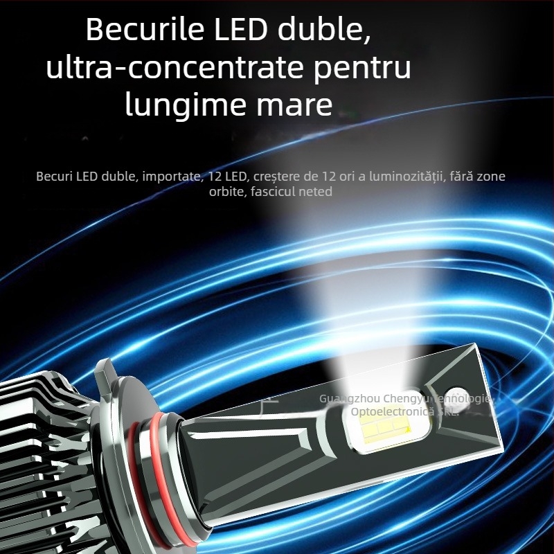 Becuri LED pentru faruri, compatibile H1/H4/H7/H11/9005/9006/9012, 130W/pair, 12V, IP68, 50000h durată de viață, 5000–11000 lm