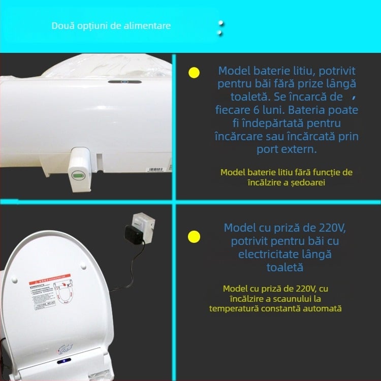 Capac de toaletă în formă de U, auto-schimbător, cu bandă de plastic de unică folosință — ABS, tip instant, distanța dintre găuri reglabilă 13–18