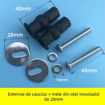 Capac de toaletă cu șuruburi de expansiune, ABS, amortizor, distanță între găuri reglabilă 14 mm, model Stainless Steel Gasket Screw