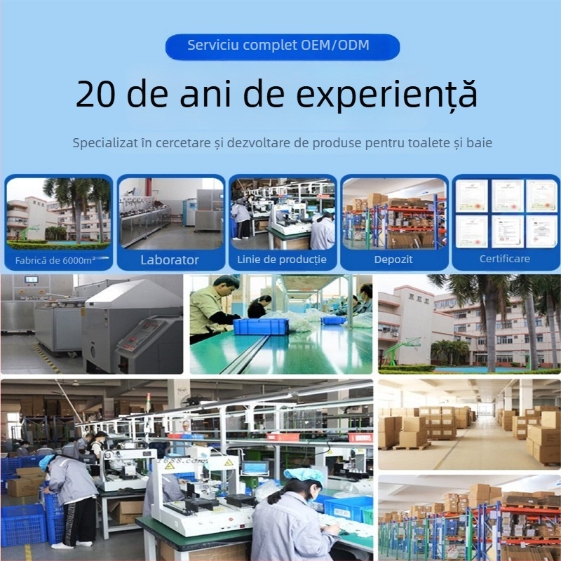 Capac de toaletă inteligent cu încălzire PP+ABS, LED, deblocare rapidă cu un singur buton, distanța găurilor de montaj 134–186 mm
