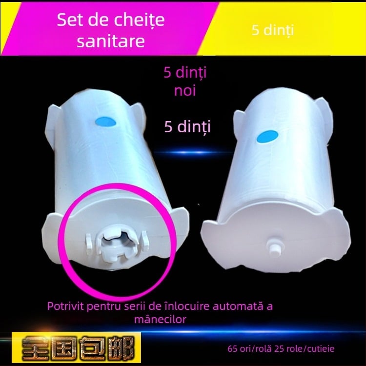 Capac din plastic pentru capacul de la toaletă – role igienice de unică folosință, 25 de role pe cutie, set inteligent de schimb automat, cutie 277×277×123 mm