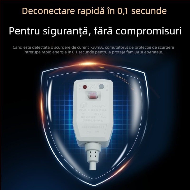 Priză de protecție anti-scurgeri 6A pentru boilere de apă, capace inteligente pentru toalete și robinete electrice de apă caldă, priză impermeabilă certificată 3C (220–240V)