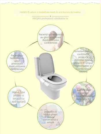 Scaun de toaletă cu bidet, operare manuală — ABS material, HaoEhhl, design modern