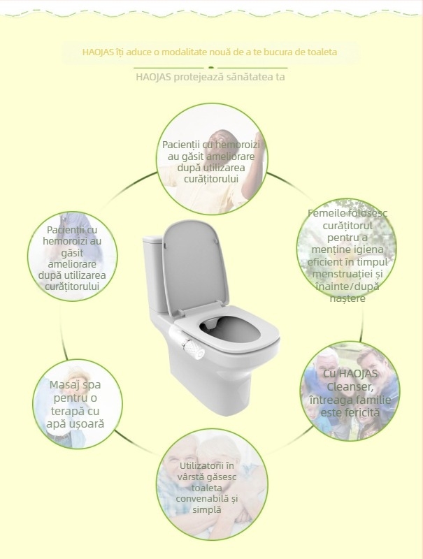 Scaun de toaletă cu bidet, operare manuală — ABS material, HaoEhhl, design modern
