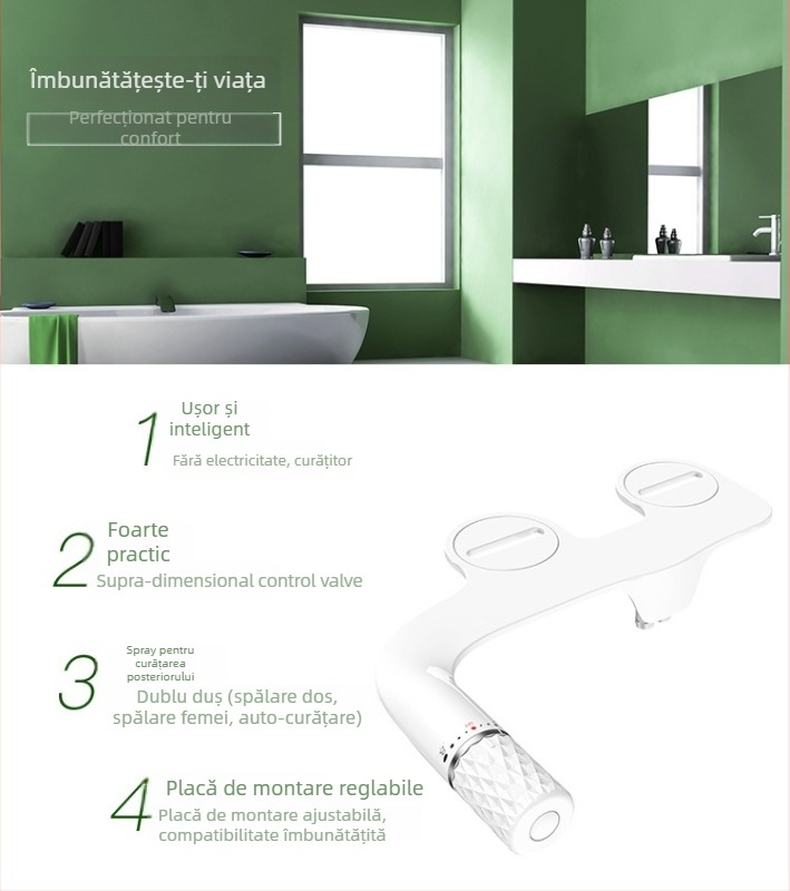 Scaun de toaletă cu bidet, operare manuală — ABS material, HaoEhhl, design modern