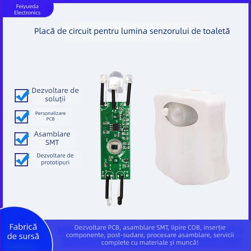 Feiyueda FYD-1501 placă principală inteligentă de control al iluminării capacului de toaletă, senzor LED IR, PCBA placă, capacitate 5000