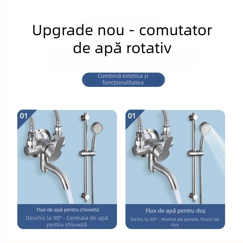 Phaeton robinet de duș din oțel inoxidabil, amestec cu miez ceramic al valvei, 0–90°C, 1.6 MPa