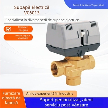 Valvă electrică cu două căi DN20, 220V, tip glob, trecere dreaptă, pentru apă rece și caldă