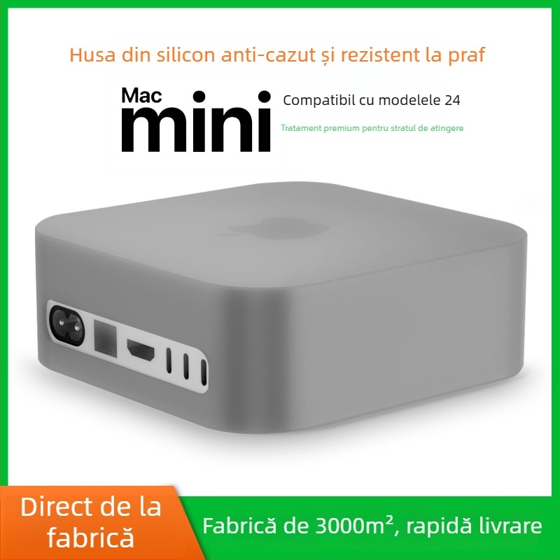 Protecție din silicon pentru Mac mini 2024 M4/M4 Pro, anti-cădere și praf, marca MCMEME, compatibilă cu alte modele Apple