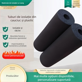 Țeavă izolatoare din cauciuc-plastic pentru apă caldă și rece, cu înveliș microporos; conductivitatea termică 0,035 W/mK; rezistență la îndoire 120; rezistență la compresiune 150; temperatură de lucru 500
