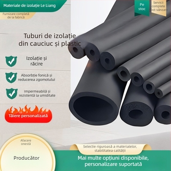 Țeavă izolatoare din cauciuc-plastic pentru apă caldă și rece, cu înveliș microporos; conductivitatea termică 0,035 W/mK; rezistență la îndoire 120; rezistență la compresiune 150; temperatură de lucru 500