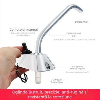 Robinet de apă cu control electric pentru RV | Oțel inoxidabil | Pentru sistemul de apă RV și pompa rezervorului