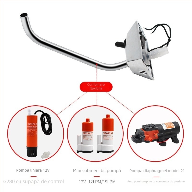 Robinet de apă cu control electric pentru RV | Oțel inoxidabil | Pentru sistemul de apă RV și pompa rezervorului