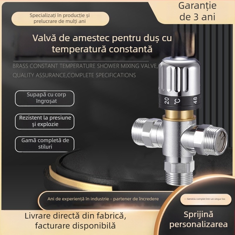 Supapă de amestec pentru duș cu trei căi, termostatic, model BJ45006, presiune de lucru 0,03–1 MPa, cromat