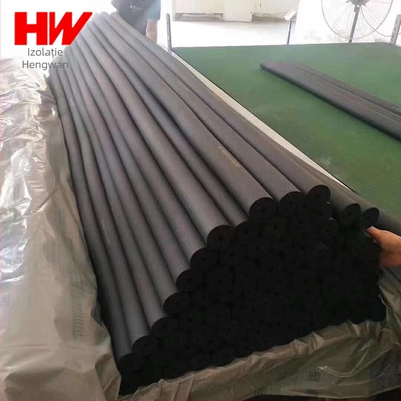 Țeavă izolantă din cauciuc și plastic, tubulară cu formă bule; pentru sisteme HVAC apă caldă/rece; miez: fibre de poliester; conductivitate termică 0,035 W/mK; temperatură de funcționare 350°C