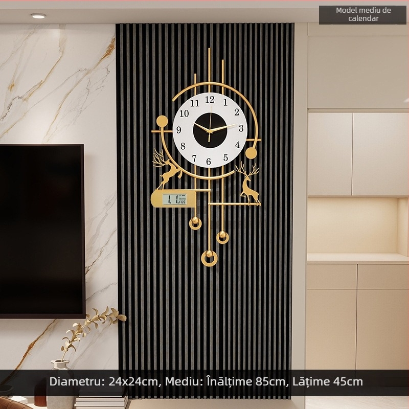 Ceas de perete pentru living, dreptunghiular, cu o singură față, cuarț Seiko, baterie, model 01