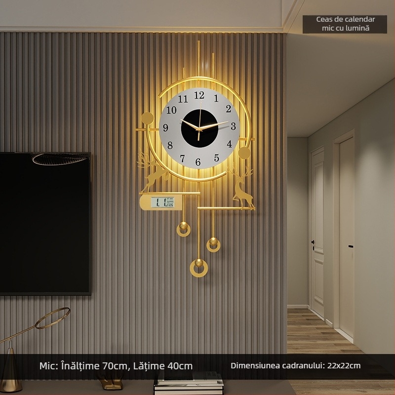 Ceas de perete pentru living, dreptunghiular, cu o singură față, cuarț Seiko, baterie, model 01