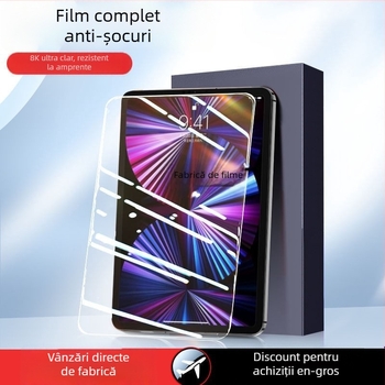 Protecție ecran din sticla temperată pentru iPad mini 6, iPad Air 5 și iPad 4; prelucrată cu precizie, compatibilă cu tableta Apple