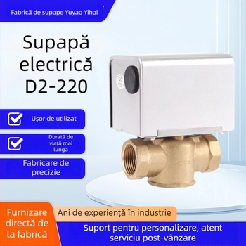 Supapă electrică de apă cu două căi, conexiune filetată, flux de trecere, pentru apă caldă și rece, 0–90°C