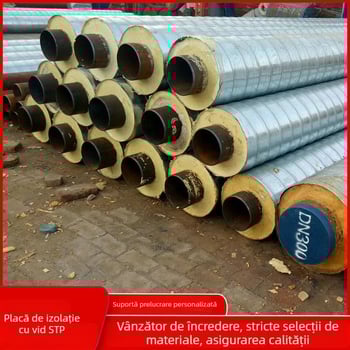 Țeavă izolată cu spumă poliuretanică pe placă de oțel galvanizat, pentru exterior, cu design spiral