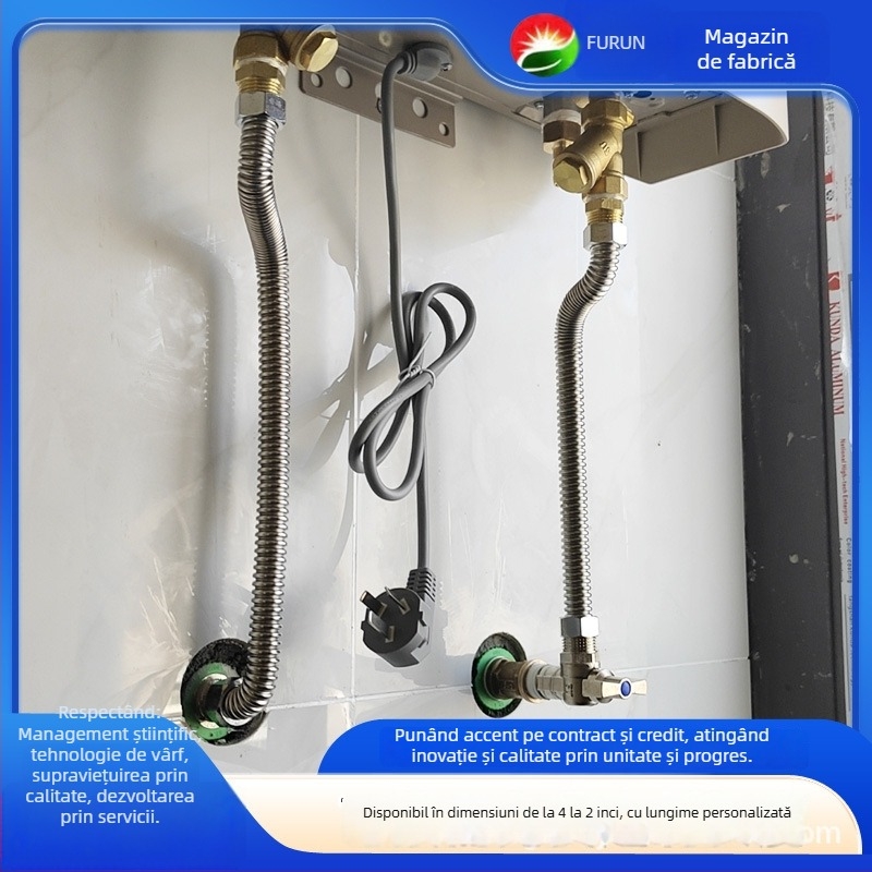 Fu Run conductă de alimentare din oțel inoxidabil 304 pentru boiler solar, potrivită pentru boilere montate pe perete și conducte de apă caldă și rece în bucătărie și baie.