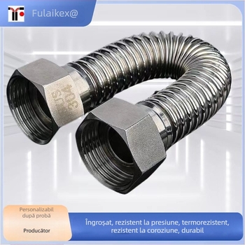 Furtun corrugat din oțel inoxidabil 304 pentru apă caldă și rece - Rezistent la temperaturi înalte, Antiexplozie, Presiune înaltă, Model DN10–DN600
